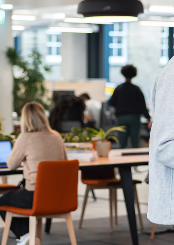 People working in a modern office